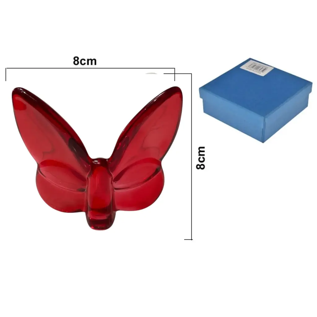 MARIPOSA DE CRISTAL ROJO REF:ES28436 8X8X3.6CM 