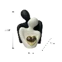 PAREJA BLANCO/NEGRO CORAZON DORADO CERAMICA 2PZ. 9X7X12CM