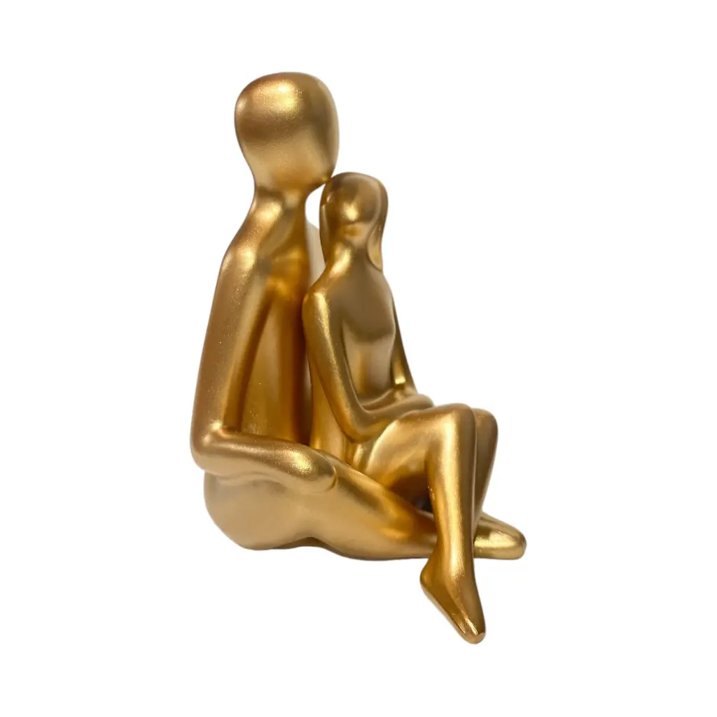 PAREJA DORADA POLIRESINA 12X12X15CM