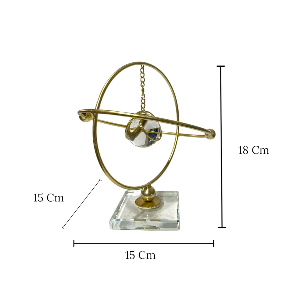 ADORNO ESFERA COLGANTE VIDRIO/HIERRO 15X15X18CM