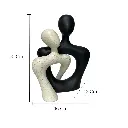 PAREJA BLANCO/NEGRO POLIRESINA 16X12X21CM