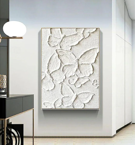 CUADRO TEX. MARIPOSAS MARCO FILO DORADO 70X110CM 