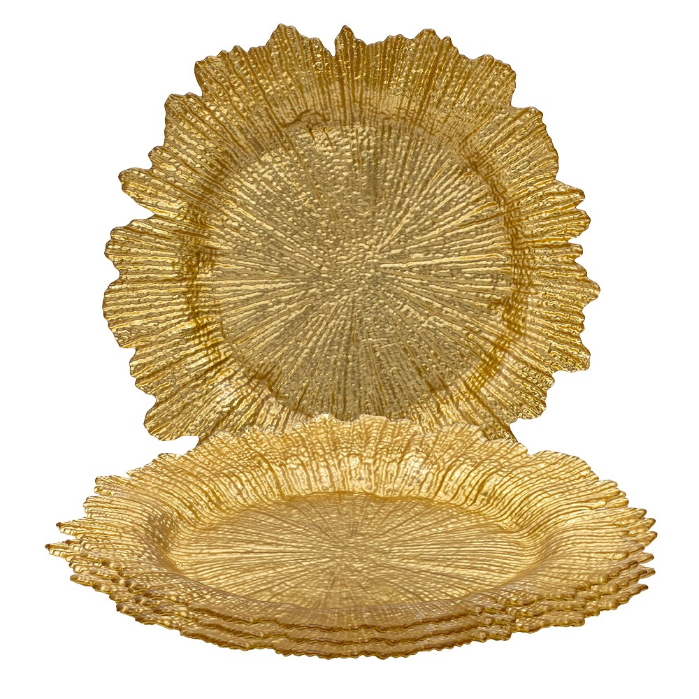 PLATO BASE DE VIDRIO SOL DORADO REF:ES28451 34CM