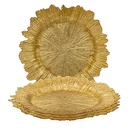 PLATO BASE DE VIDRIO SOL DORADO REF:ES28451 34CM
