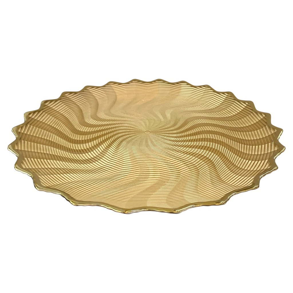 PLATO BASE DE VIDRIO DORADO REF:HM1709/V257015 32CM 