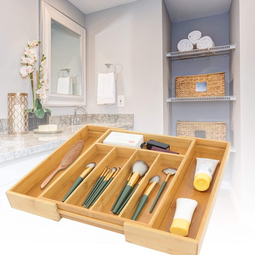 ORGANIZADOR DE BAMBÚ PARA CUBIERTOS- CERRADO: 37X27X5CM- ABIERTO: 43X27X5CM