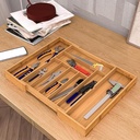 ORGANIZADOR DE BAMBÚ PARA CUBIERTOS- CERRADO: 37X27X5CM- ABIERTO: 43X27X5CM