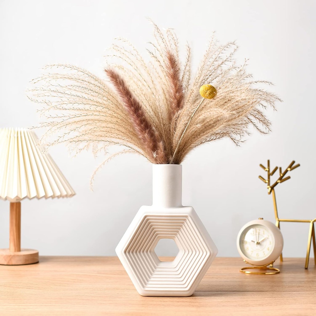 FLORERO DE CERAMICA BLANCO 17X5X20CM