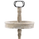PORTA BOCADITOS 2 PISOS MADERA VINTAGE REDONDO 39X46CM