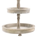 PORTA BOCADITOS 2 PISOS MADERA VINTAGE REDONDO 39X46CM