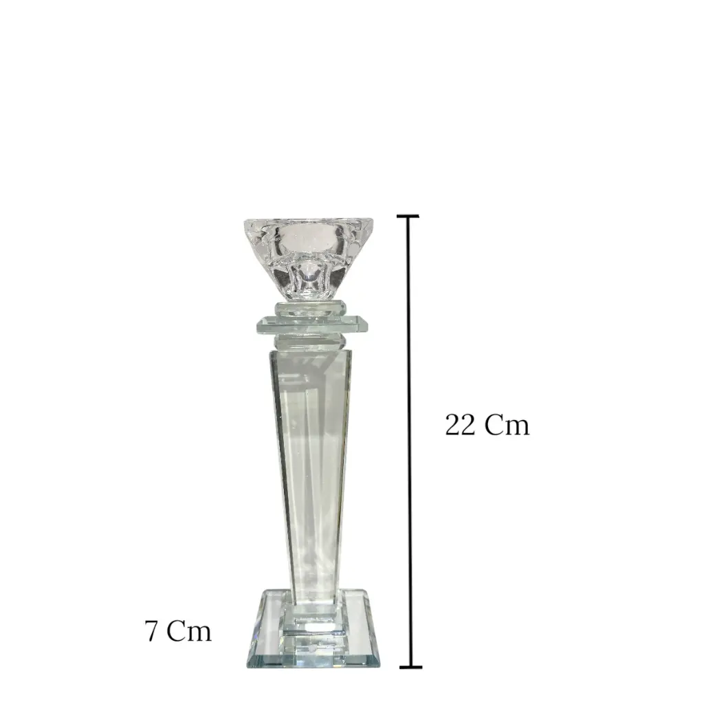 CANDELABRO DE CRISTAL 7X7X22CM