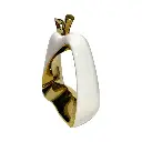 MANZANA DE CERAMICA BLANCO/DORADO 20.5X7X22CM