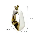 MANZANA DE CERAMICA BLANCO/DORADO 20.5X7X22CM