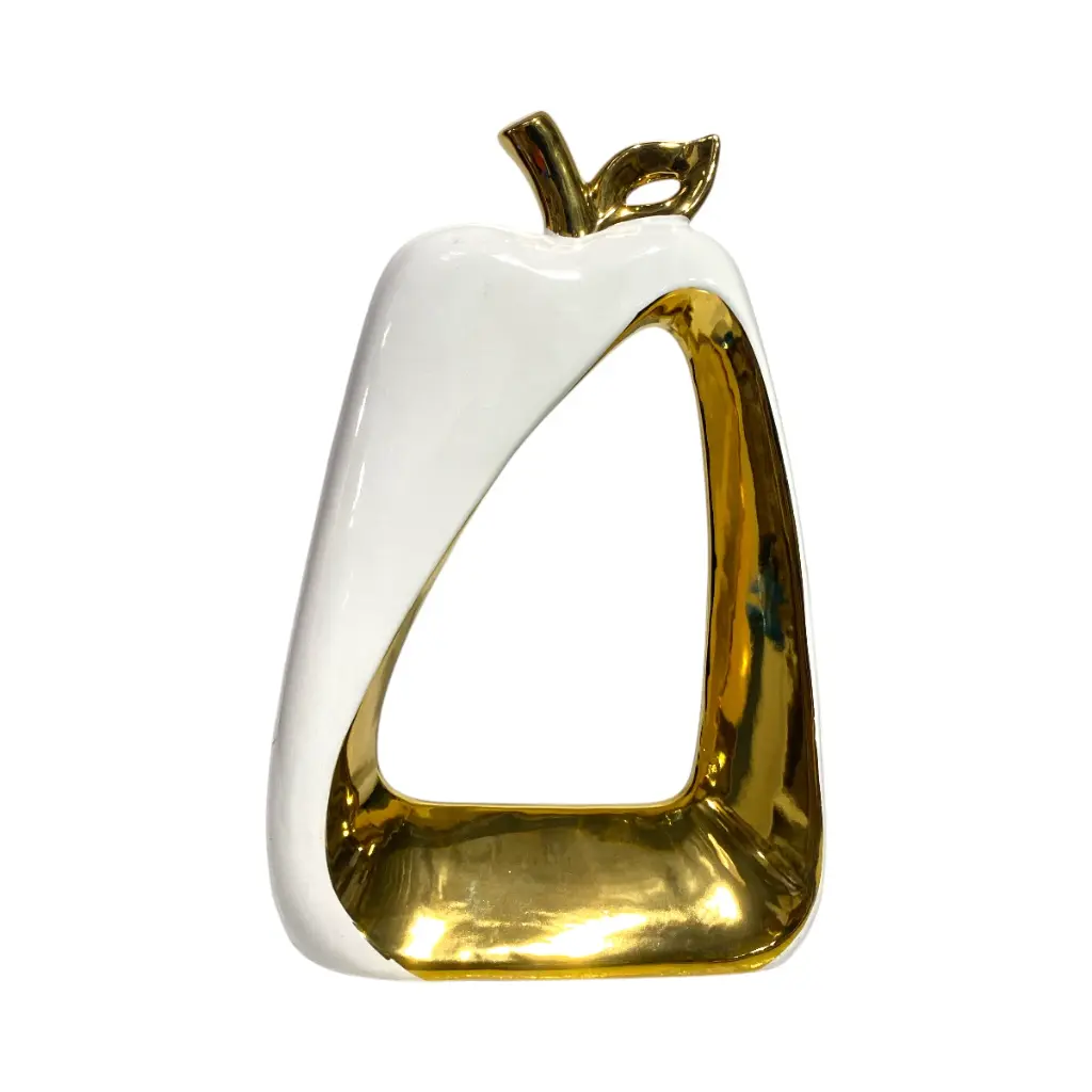 PERA DE CERAMICA BLANCO/DORADO 18.5X7X28.5CM 