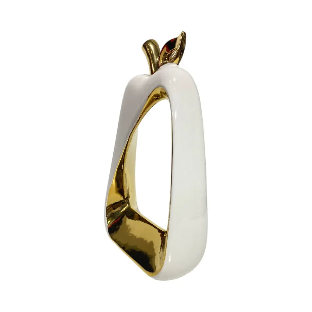 PERA DE CERAMICA BLANCO/DORADO 18.5X7X28.5CM 