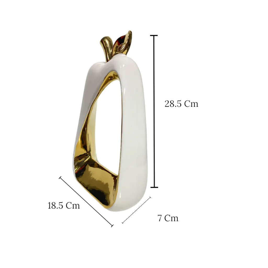 PERA DE CERAMICA BLANCO/DORADO 18.5X7X28.5CM 
