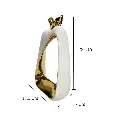 PERA DE CERAMICA BLANCO/DORADO 18.5X7X28.5CM 