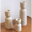 DL23564-1 CANDELABRO CERAMICA TONO ARENA 6.3X20.3CM