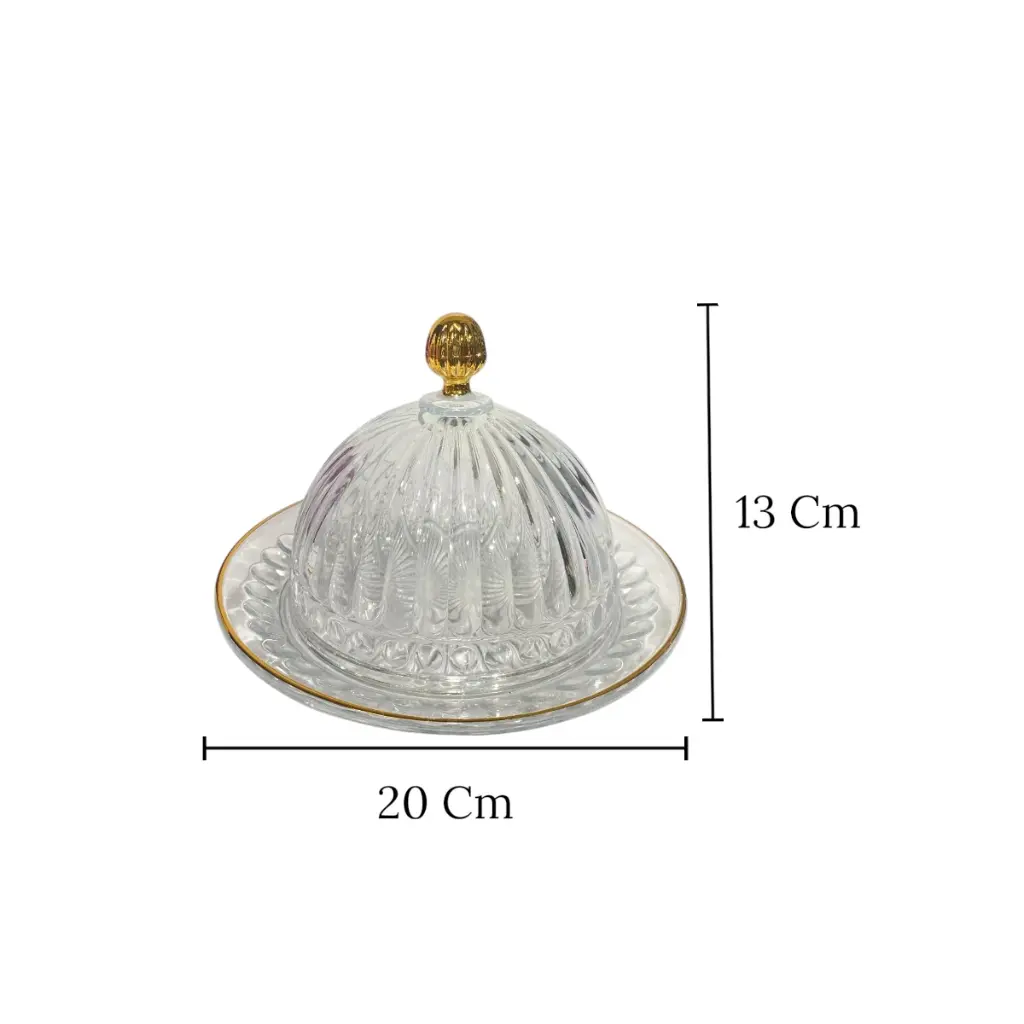 QUESERA AMBAR DE VIDRIO 20X13CM
