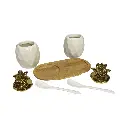 SET DE ENVASES DECORATIVOS DE CERAMICA 19.5X9.5X14CM