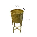 SET DE PORTA MACETAS METALICO DORADO 30X30X78CM Y 27X27X68CM