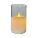 VELA LED CON CANDELABRO, A PILAS 3A"X3. 8X12.5CM
