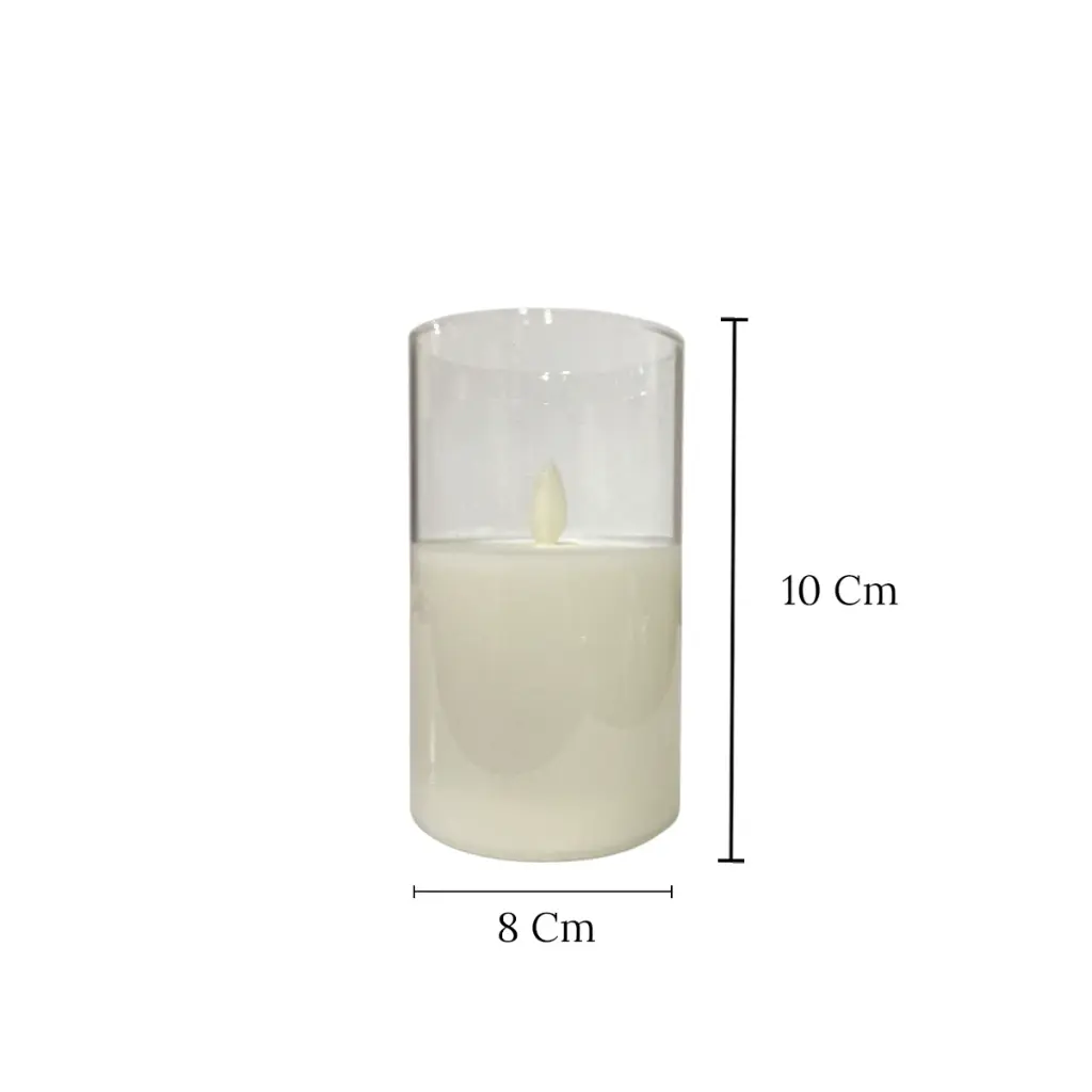 VELA LED CON CANDELABRO, A PILAS 3A"X3. 8X12.5CM