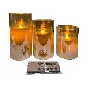 VELA LED CON CANDELABRO, A PILAS 3A"X3. 8X12.5CM