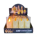 VELA LED CON CANDELABRO, A PILAS 3A"X3. 8X12.5CM