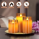 SET DE 3 VELAS LED AMBAR Ø7.5CM ALTO: 10,13,15CM