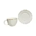 SET DE 6 TAZA/PLATO PORCELANA FILO DORADO, 12PCS. 200ML