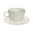 SET DE 6 TAZA/PLATO PORCELANA FILO DORADO, 12PCS. 200ML