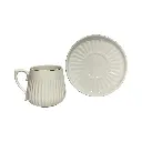 SET DE 6 TAZA/PLATO PORCELANA FILO DORADO, 12PCS. 200ML