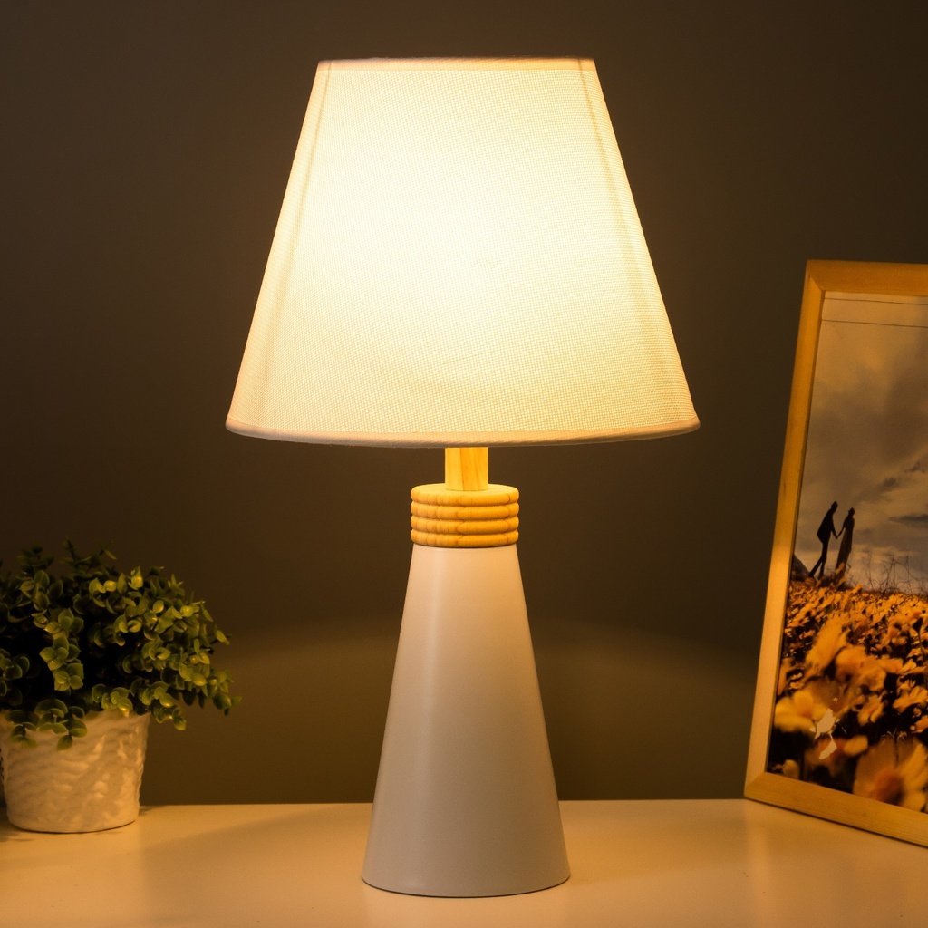 LAMPARA DE MESA METAL/MADERA 24X45CM