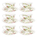 SET DE 6 TAZA/PLATO PORCELANA FILO DORADO, 12PCS. 200ML
