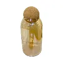 FRASCO DE VIDRIO CON TAPA DE MADERA HERMETICOS 9X19CM 600ML