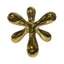 ESCULTURA DECOR DORADA CERAMICA FORMA MATATENA 20X20X20CM