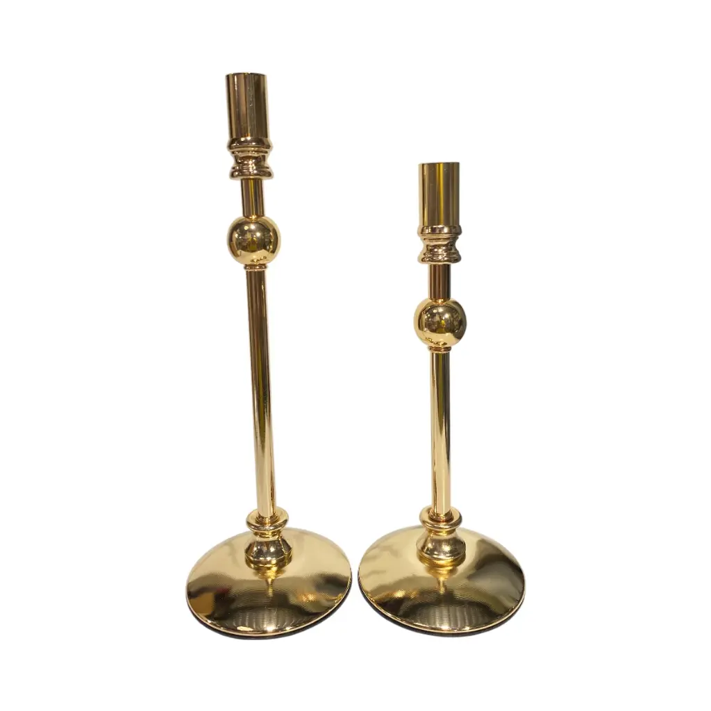 CANDELABRO DE METAL DORADO SETX2 10X30CM Y 10X25CM
