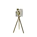 CAMARA DECOR DE CRISTAL/METAL CON RELOJ 12X10X26.5