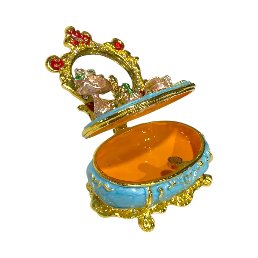 JOYERO COQUETA METAL ENLOSADO 7X5X9CM