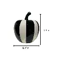 MANZANA DE CERAMICA NEGRA/BLANCO 12X15CM