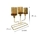 CANDELABRO METAL/VIDRIO DORADO 22X9X23CM