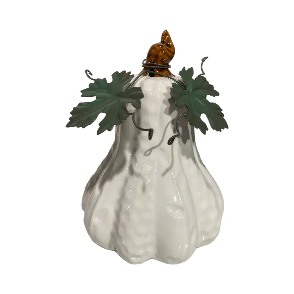 CALABAZA DE CERAMICA COLORES SURTIDOS, HOJAS DE HIERRO, 10X14CM
