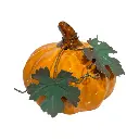 CALABAZA DE CERAMICA COLORES SURTIDOS, HOJAS DE HIERRO, 10X14CM