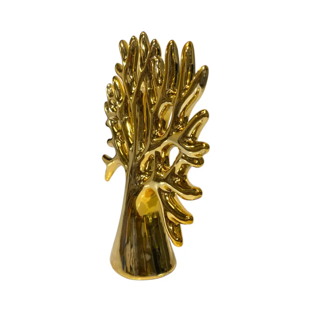 ARBOL DE LA VIDA CERAMICA/DORADO 15X4.5X17CM
