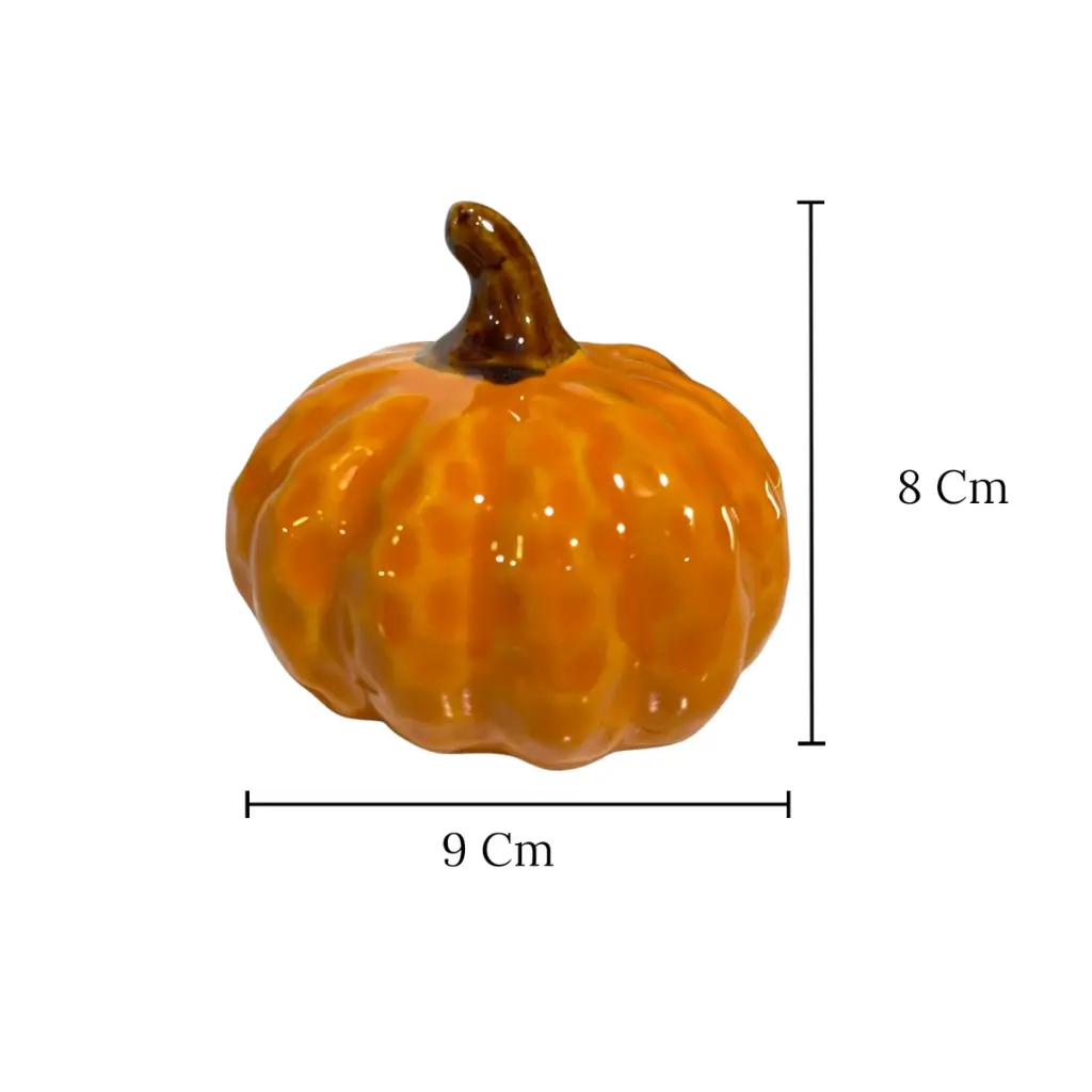CALABAZA DE CERAMICA DOS COLORES, 9X8 CM 