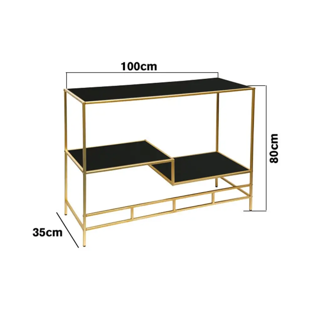 CONSOLA METALICA C/REPISAS DE VIDRIO REF:ES29768 100X35X80CM (copia)