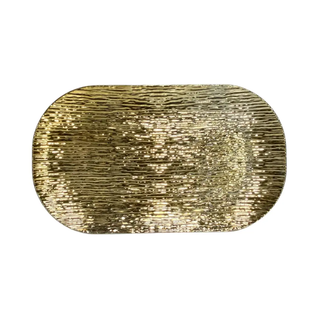 BANDEJA DORADA CON TEXTURA PVC REF:ES29235G 43X25CM