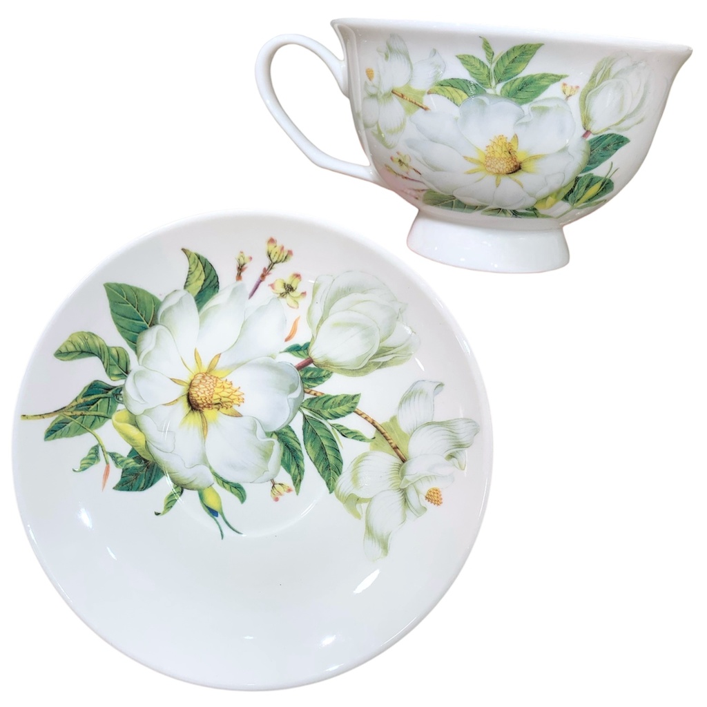 TAZA C/PLATO MAGNOLIA CERAMICA SETX2PCS. 250ML