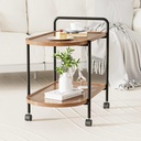 MESA METALICA TEXTURA MADERA BAR   2 PISOS  65X35X60 CM